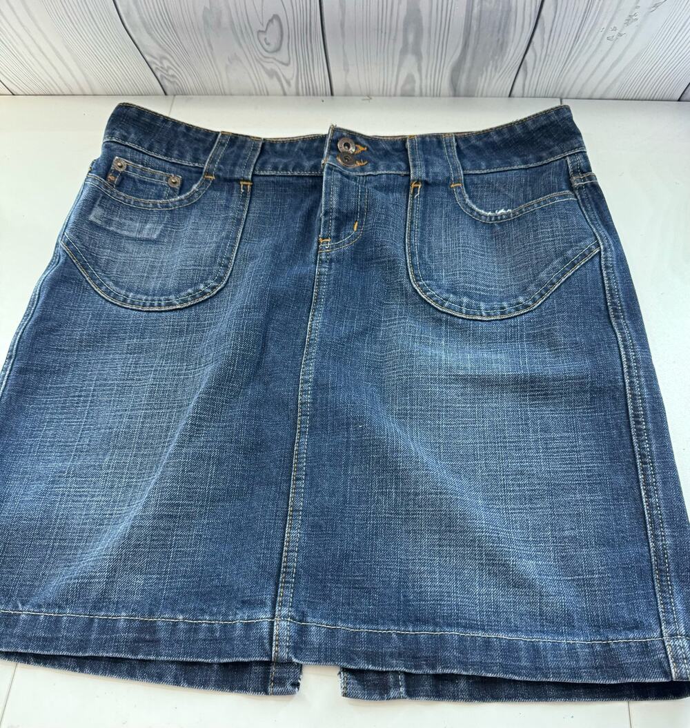 Vintage LEI Women's Blue Denim Mini Skirt Y2k 2000s Size 13